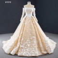 Jancember RSM67072 long sleeve off shoulder lace applique wedding dress